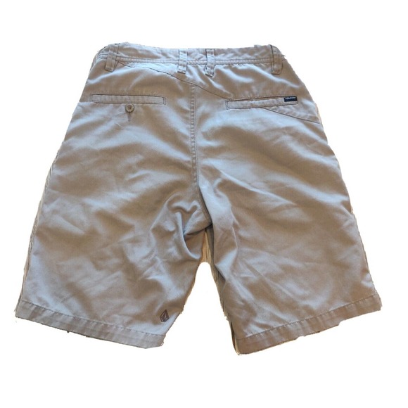 Volcom Shorts Khaki Flat Front Men's Size 29 Knee Length Bermuda Chinos - Picture 2 of 6